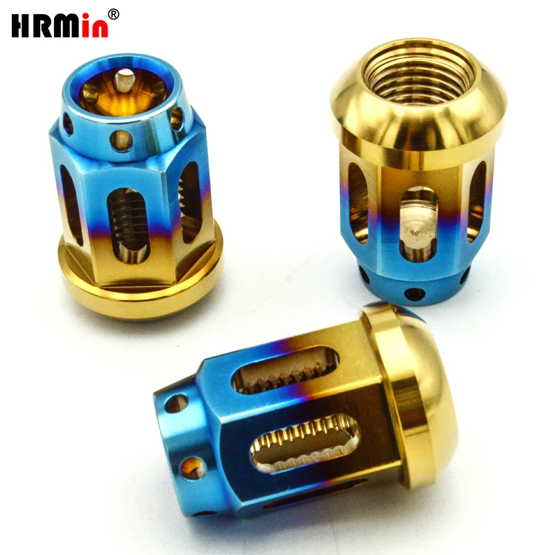 HRMin Factory 10.9 grade Gr.5 titanium ball seat wheel nut titanium nut titanium screw 20pcs M14*1.5*35mm for  VW AUDI