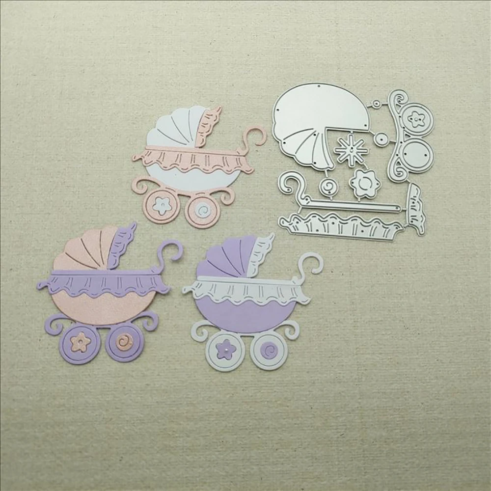 Baby Carriage Metal Cutting Dies DIY Scrapbooking Album Embossing Decorative Handicrafts Greeting Card Knife Mold Punch Stencil