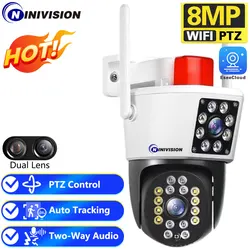 4K 8MP Security Protection Dual Lens WIFI IP Camera Video Surveillance Outdoor PTZ Color Night Vision AI Auto Tracking eseecloud