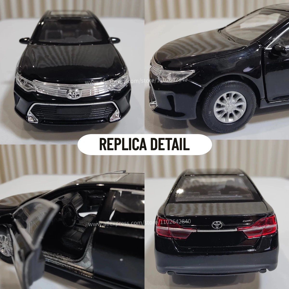 1:36 Toyota Camry Car Model Replica Scale Metal Miniature Art Home Decor Hobby Lifestyle Xmas Kid Gift Toy Collection