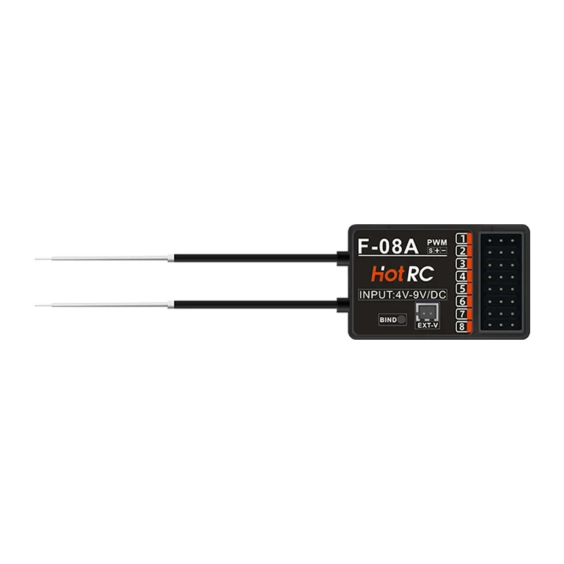 HotRC 8CH 2.4G HT-8A RC Aircraft PWM Transmitter 8 Channel F-08A Receiver Radio System for Remote Control Model Vehicles Ships