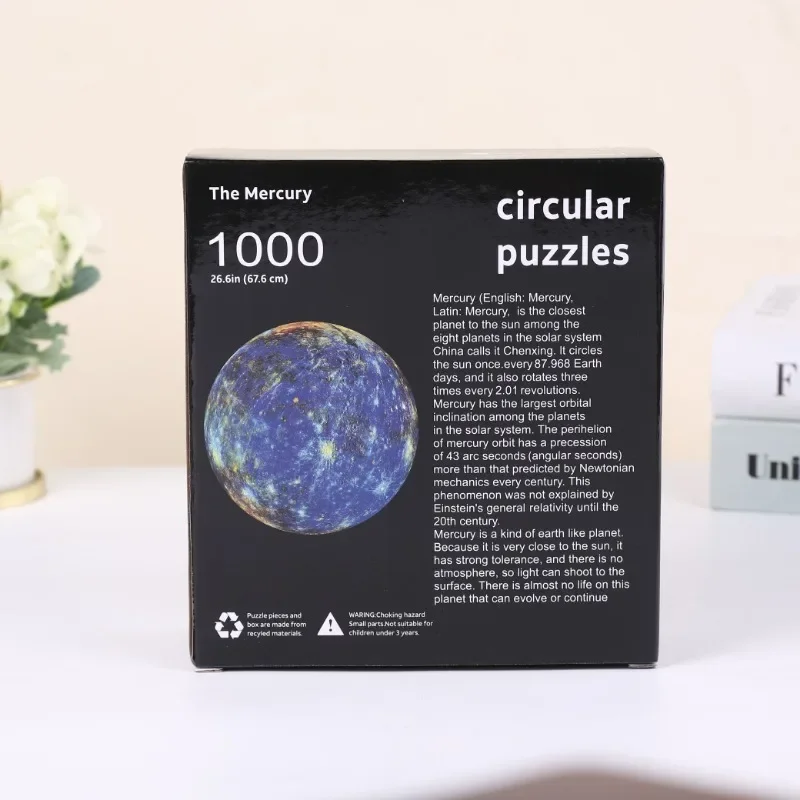 Adult Round Puzzles 1000 Pieces Mercury Challenge Games Learning Educational Toys Mercury Puzzle Space Flat