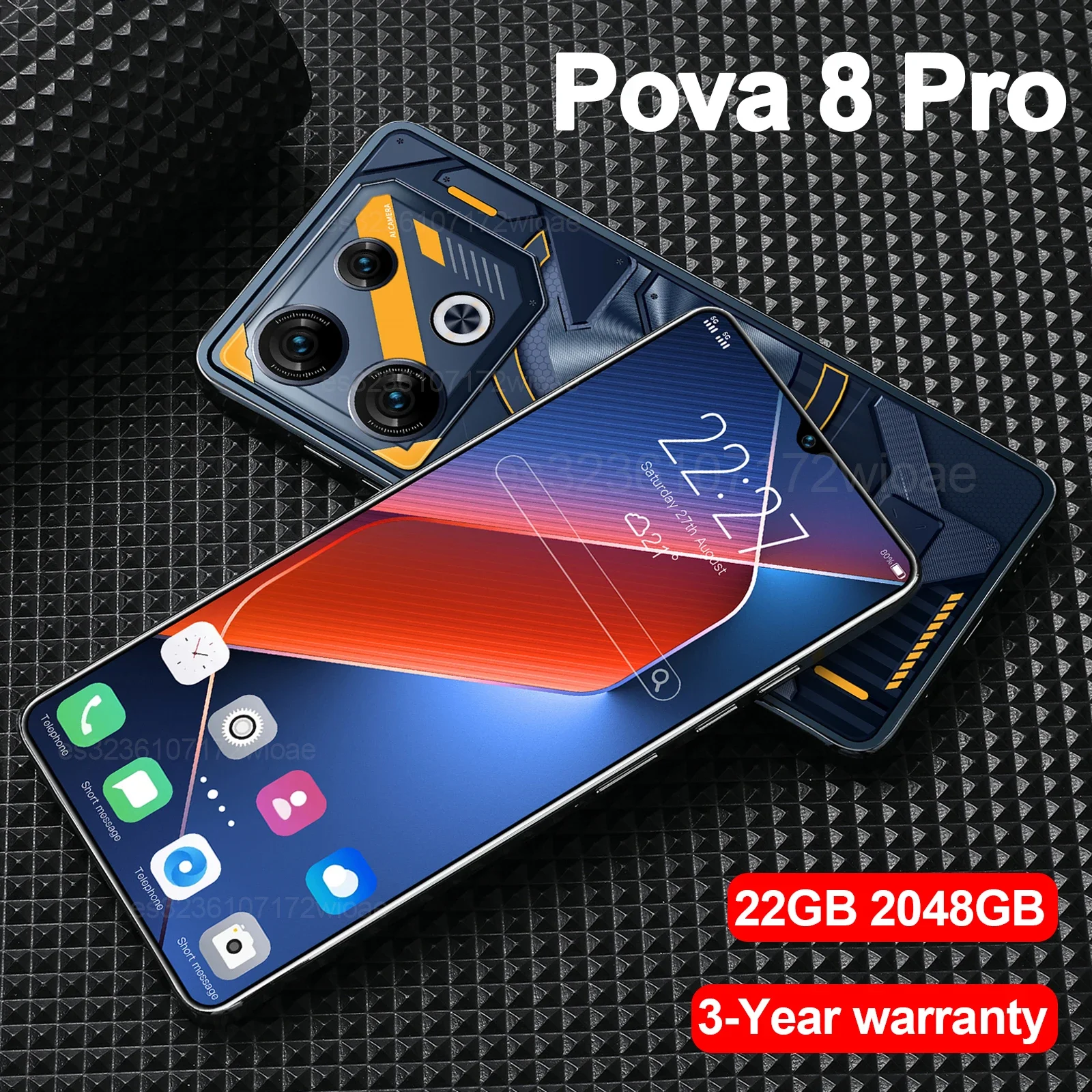 

Original TEENO Pova 8 Pro Smartphone 5G 7.3inch HD 22G+2TB Cell Phone Dual SIM Mobile Phones 50+108MP 7000mAh Android 14 NFC