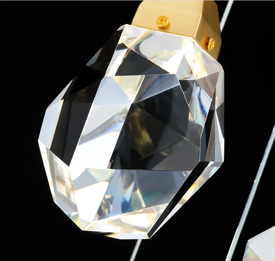 Modern Crystal Pendant Light Diamond Spiral Hanging Lamp for Living Dining Room Bedroom Kitchen Indoor Home Decor Loft