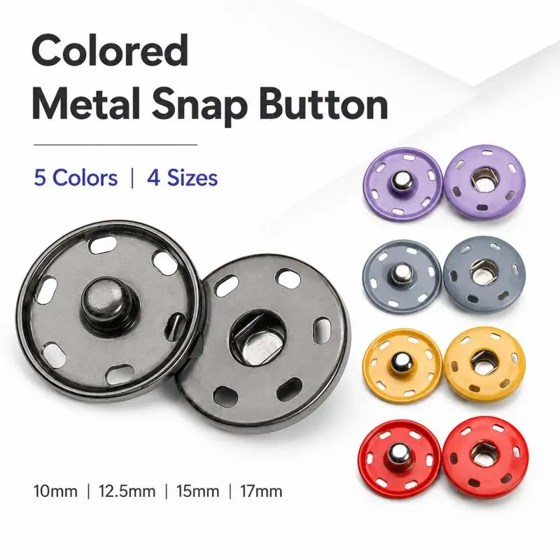 10/20/30 Sets Druckknöpfe 10-21mm Unsichtbare Druckknöpfe Bunte Metallknöpfe für DIY-Kleidung und Verschlüsse – Detail 1