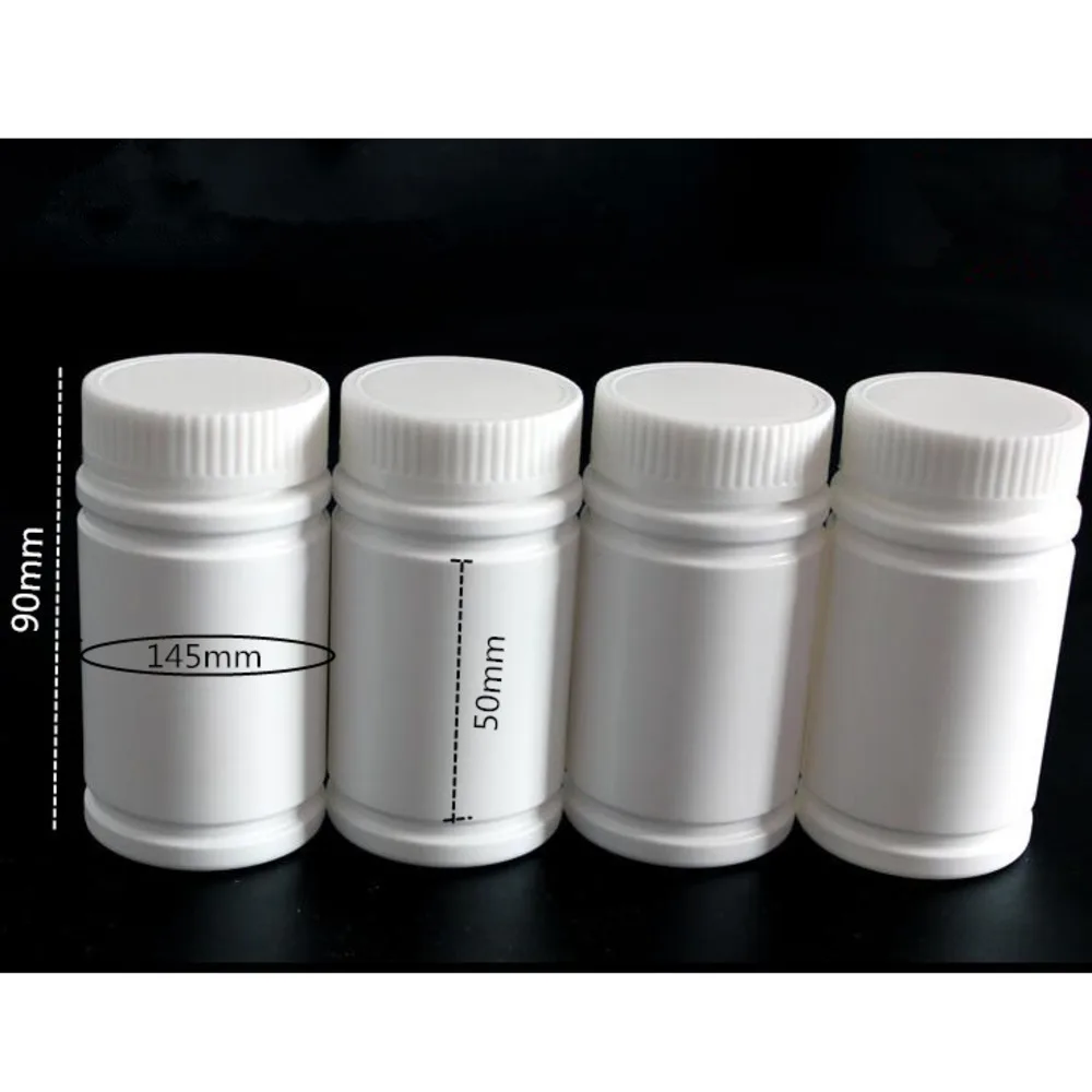 50pcs 120 ml white plastic Pill Powder Butter Bottle Refillable Packaging Screw Lid jar Empty container