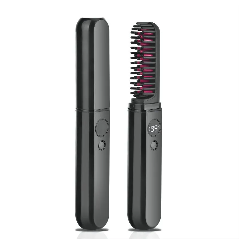 

Cordless Hair Straightener Portable Hair Straightener Negative Ion Heat Comb Hair Straightener USB Charging Anti-scalding