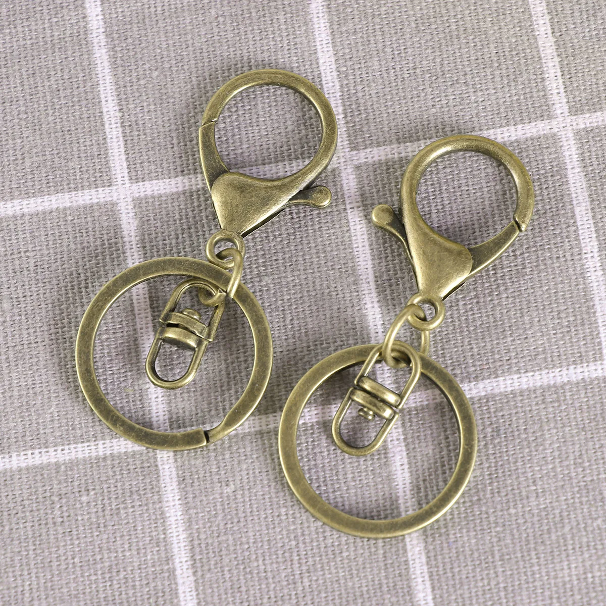 

2pcs Alloy Keychain Key Ring Lobster Clasp Zinc Metal Hook For Office Organization Badge Purse Charm Diy Accessories