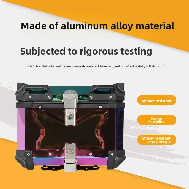 Large Capacity Color Titanium Aluminum Alloy Motorcycle Tail Box 45L 65L 80L Trunk
