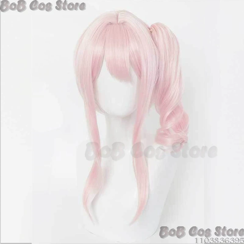 Mizuki Akiyama Pink Wig Game Project Sekai Colorful Stage! Cosplay Prop One-sided Slanted Ponytail Hair Women Girls Cos Comic