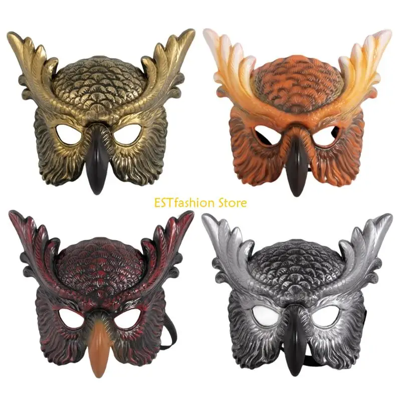 

Y5GC Costume Mask Owl Mask Beak Half Face Mask Masquerade Mask Halloween Cosplay Costume for Women Men Bird Mask