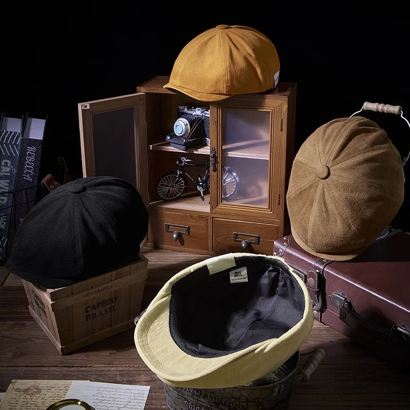 Korean Fashion Warm Small Face Appear Big Head Size Artist Newsboy Cap Stylish Trendy Hat for Men Women