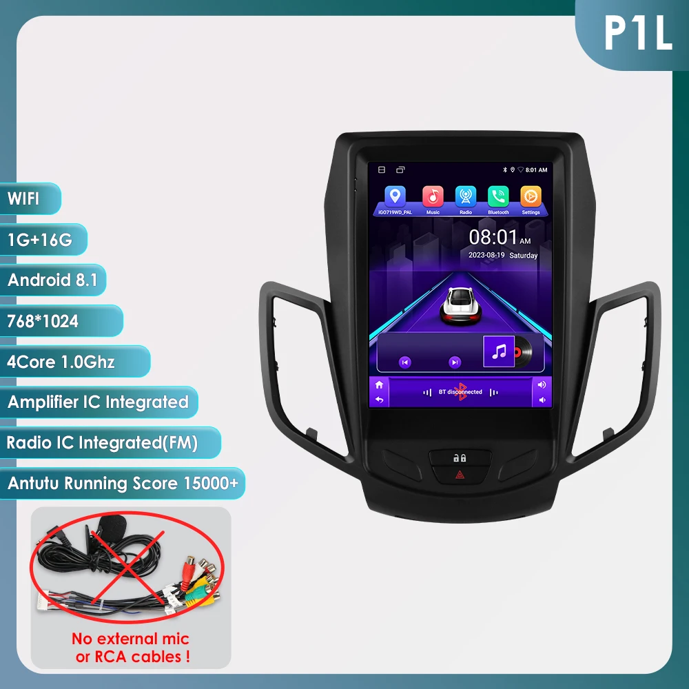 Android autoradio voor Ford Fiesta 2009-2017 autoradio multimediasysteem GPS Carplay 6115 Intelligent 9.7 inch verticaal scherm speler