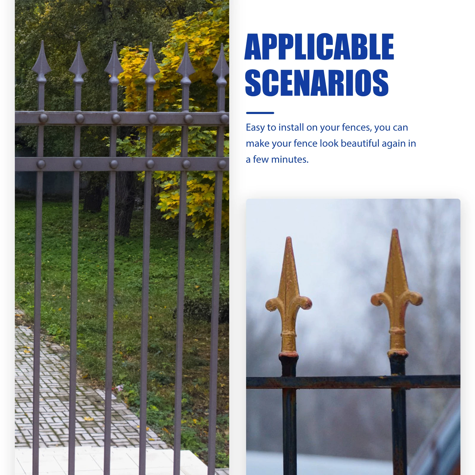 

10 Pcs Stainless Steel Railing Gun Head Fence Finials 201 Toppers Outdoor Decor Easy Installation High Grade