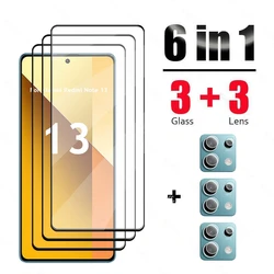 6 In 1 Für Xiaomi Redmi Hinweis 13 Glas Gehärtetes Glas Redmi Hinweis 13 Glas Volle Abdeckung Screen Protector Kamera film Redmi Hinweis 13