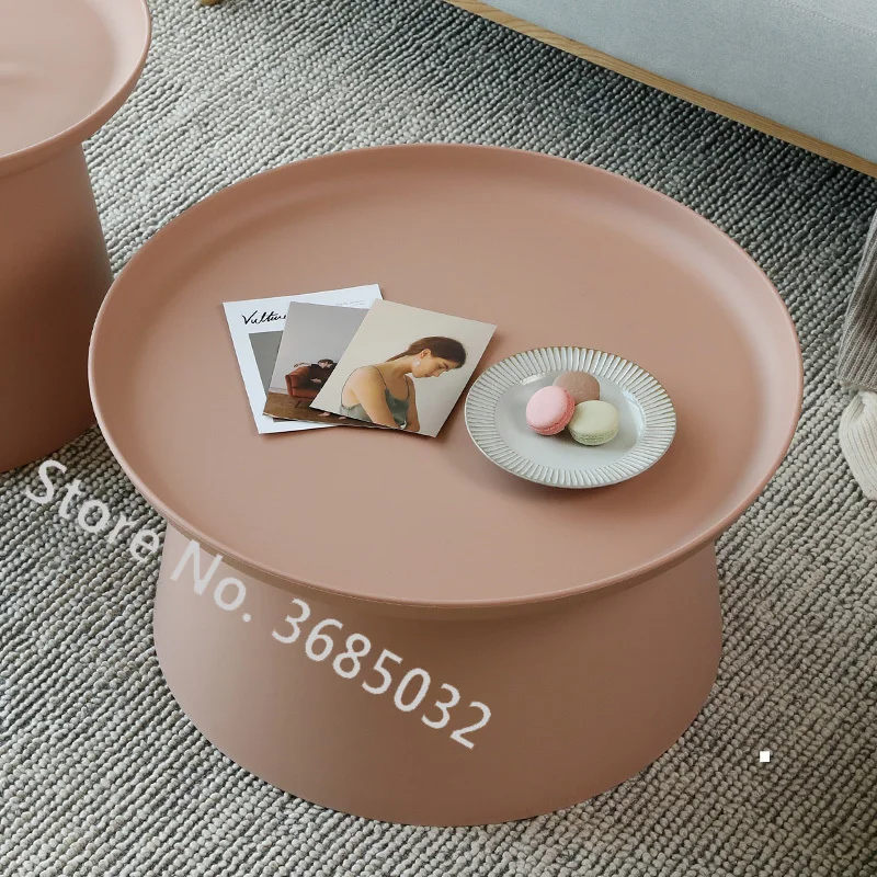 

Nordic Creative Coffee Table Round Modern Small Side Tables Furniture Living Room Plastic Storage Box Sturdy Stable Minimalist