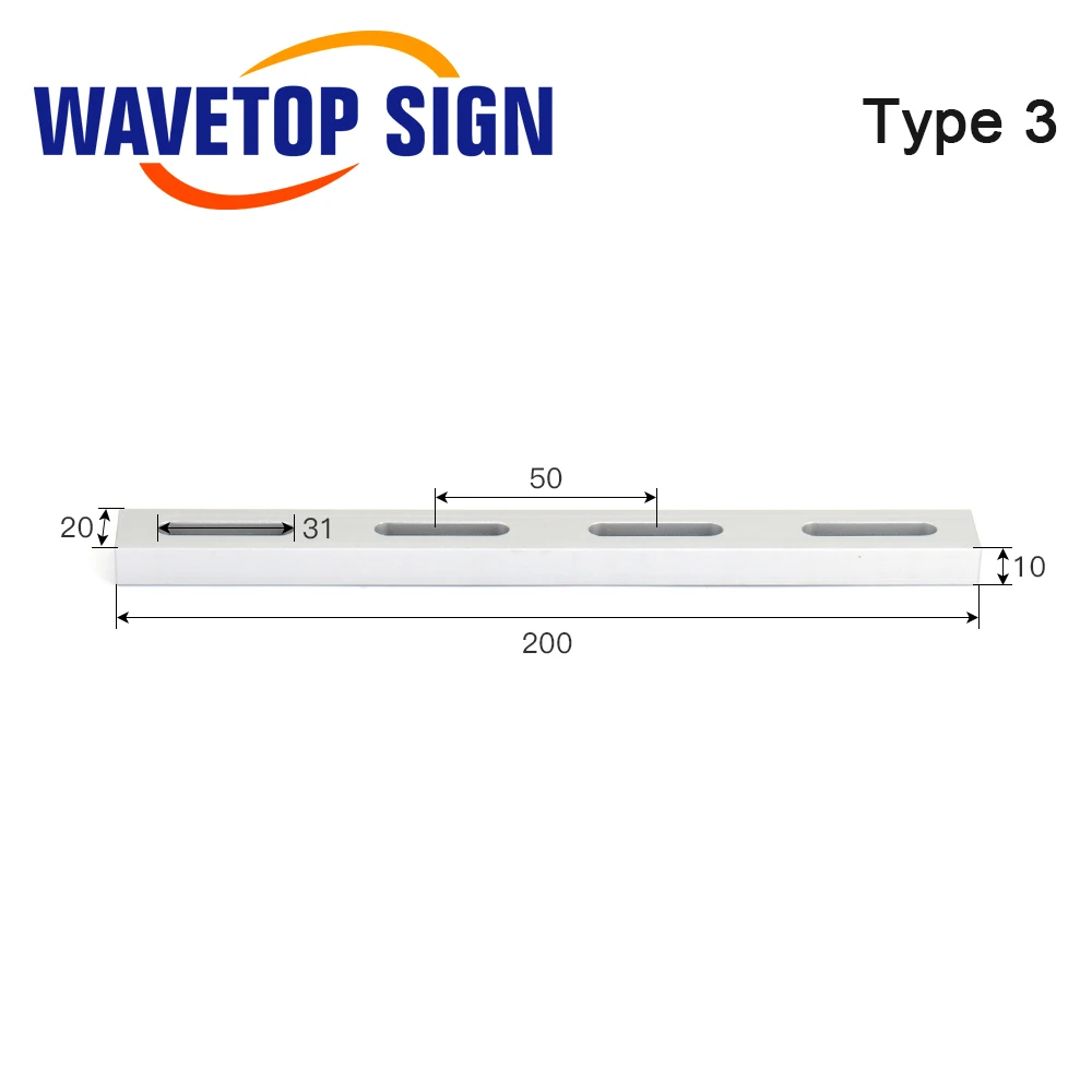 WaveTopSign 2Pcs/Lot Worktable Positioning Bar with Positioning Screw for DIY Fiber & Co2 Laser Marking and Engraving Machine