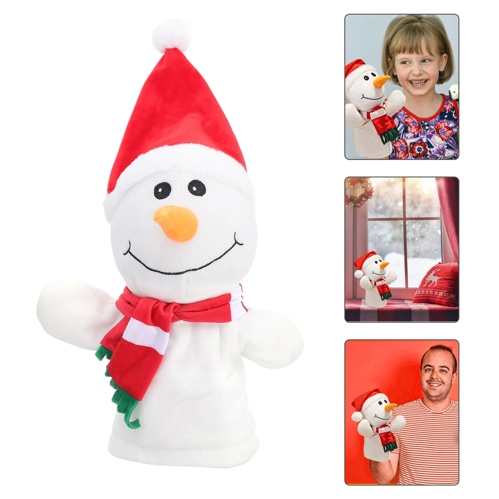 Snowman Finger Puppet Toy Adorable Plush Christmas Plaything Kids Educational Interactive Storytelling Creative Parent child Fun