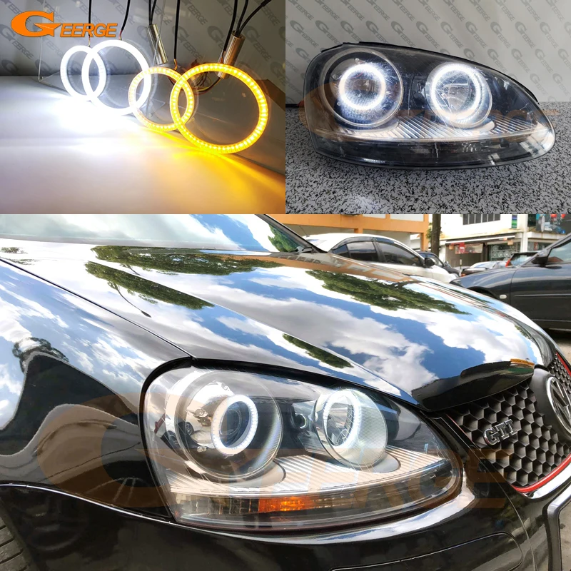 For VOLKSWAGEN VW Golf 5 V Mk5 GTI Ultra Bright Day Light Turn Signal SMD LED Angel Eyes Halo Rings Kit