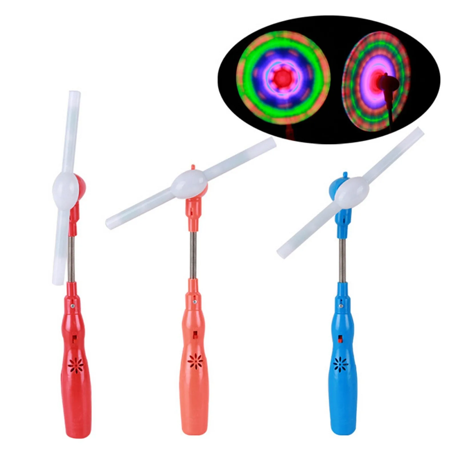 Led Electric Music Windmill Random Color Children'S Toys Luminous Creative Outdoor Play Summer Cool Handheld Mini Portable