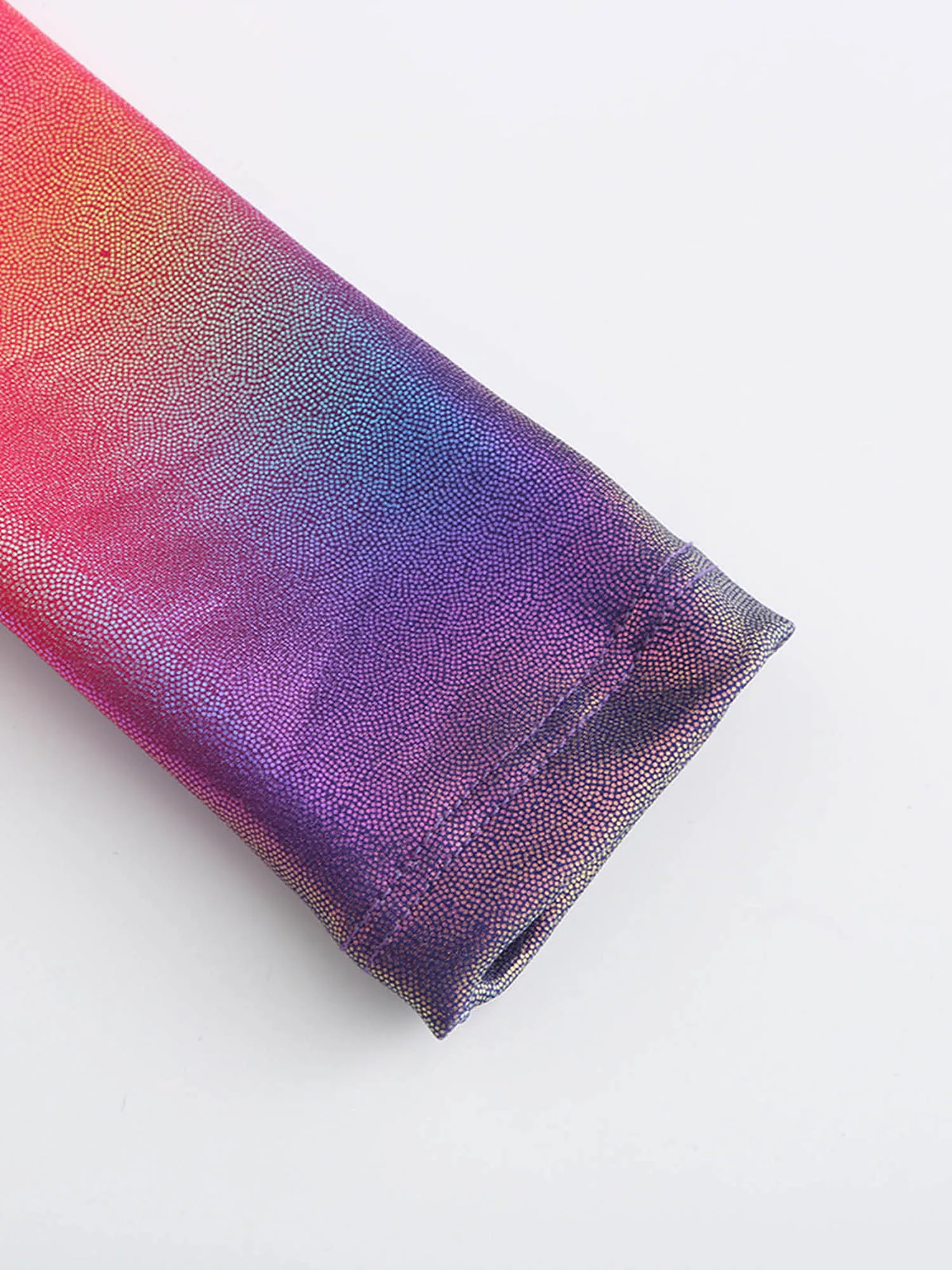 Dziecięce gimnastyczne trykoty dla dziewcząt, strój do łyżwiarstwa figurowego, baletu i tańca, błyszczące cyrkonie, siateczka, długi rękaw, body z dopasowanymi szortami.