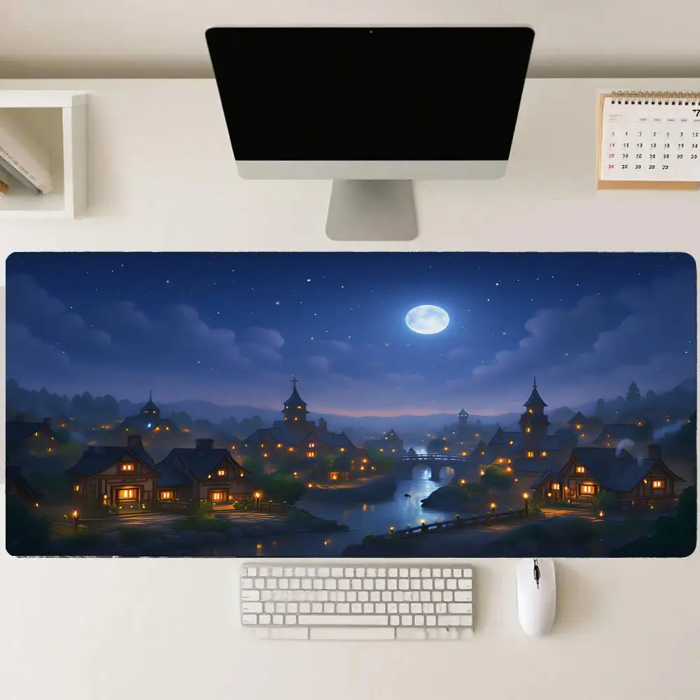 

City Night Carpet Gaming Pad Mouse Pad Desk Accessories Table Mats Keyboard Pad Mouse Pads Office Accessories Pad Do Pc Playmat