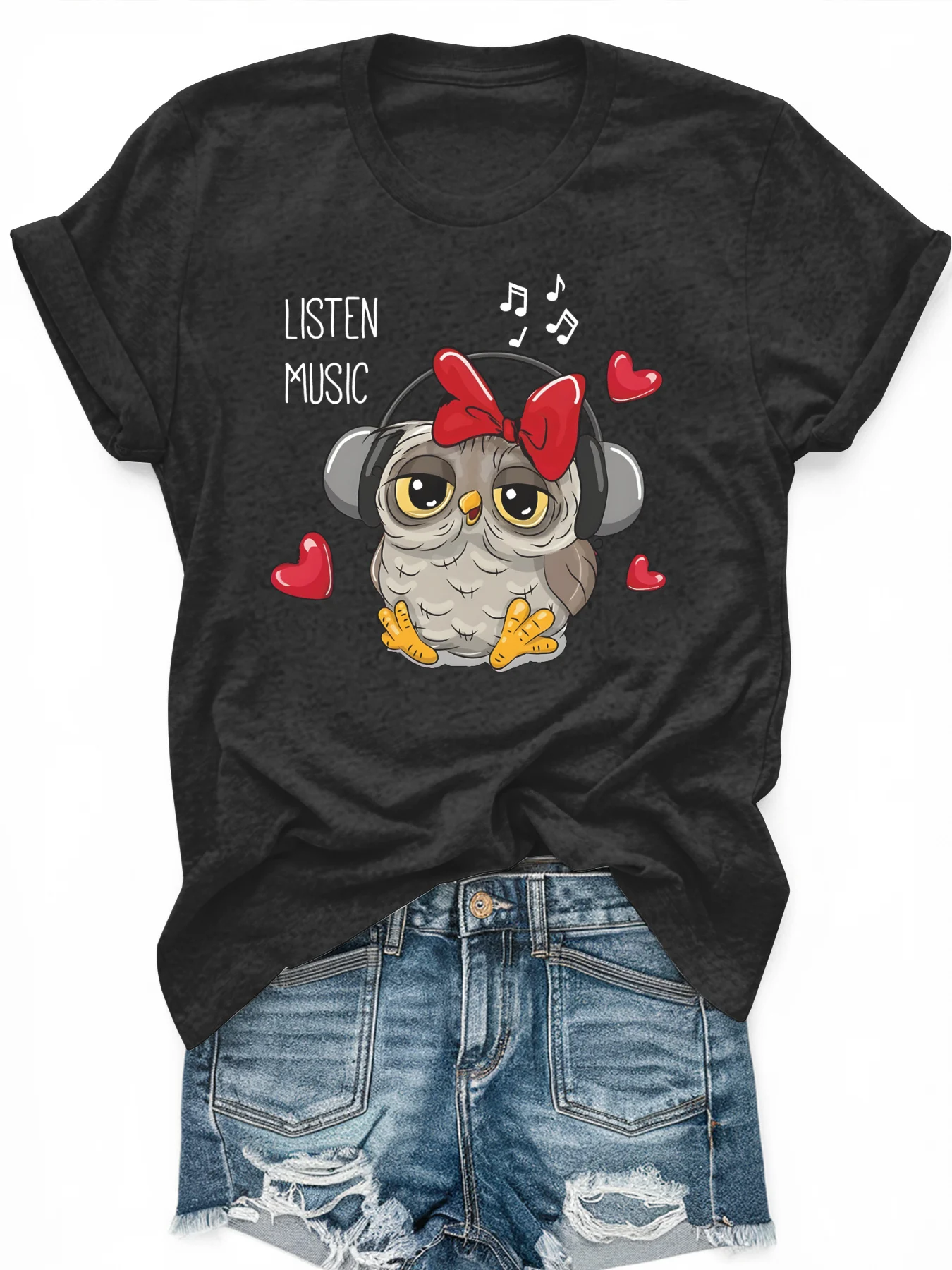 

Women's large-size printed short-sleeved T-shirt, loose and casual, soft, comfortable and breathable, outdoor sports