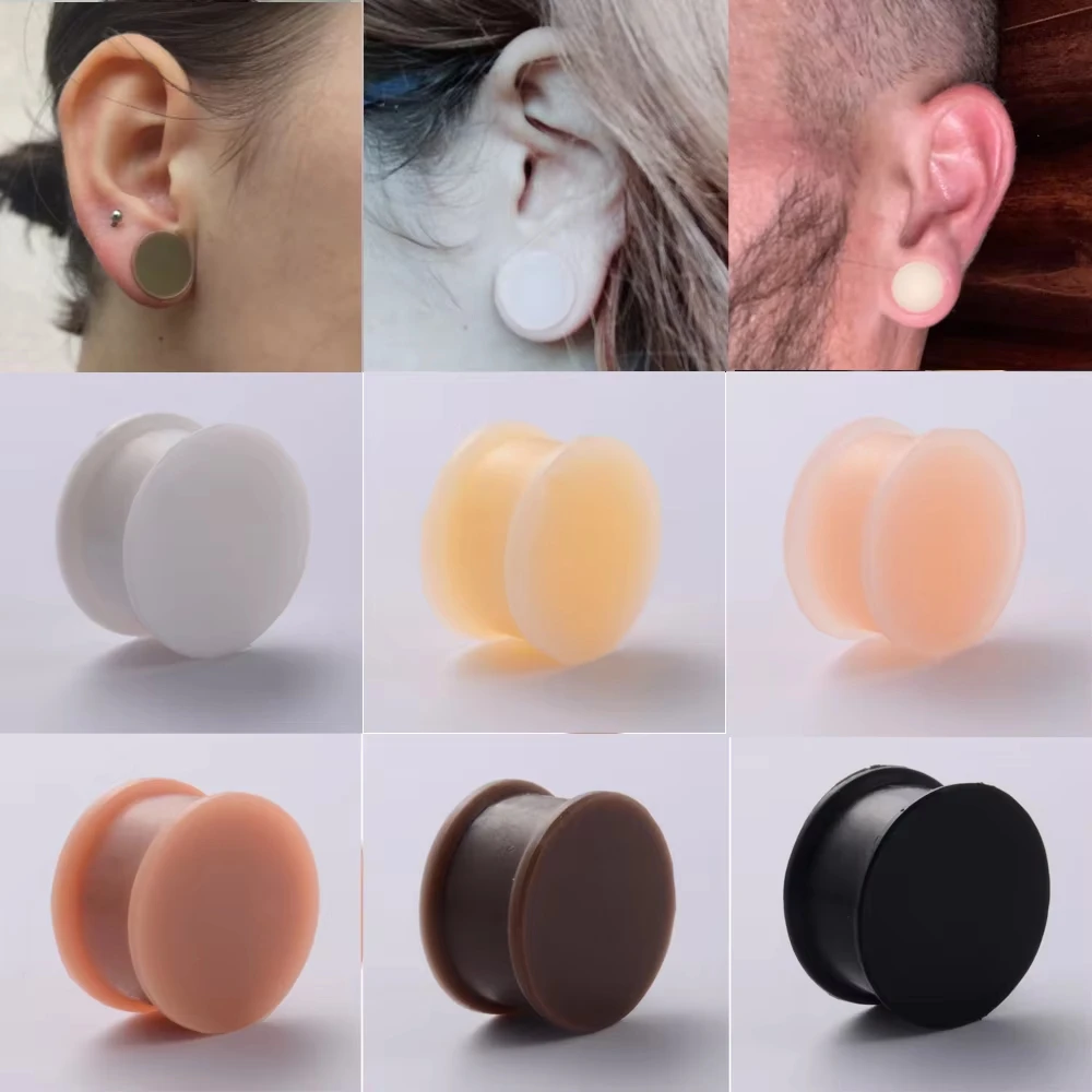 1PC 3-26mm Silicone Double Flared Ear Plugs Piercing Expander Piercing Ear Tunnels Stretchers Plug Oreille Ear Gauges Body Jewel