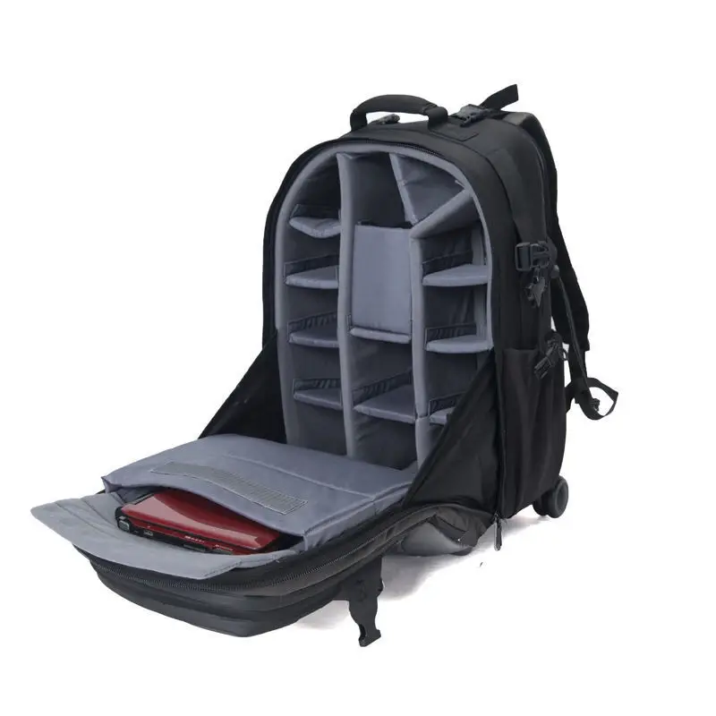 

SAFROTTO SLR Camera Bag Shockproof Travel Backpack Waterproof Padded Case with Trolley Compatibility for DSLR Lenses Photography