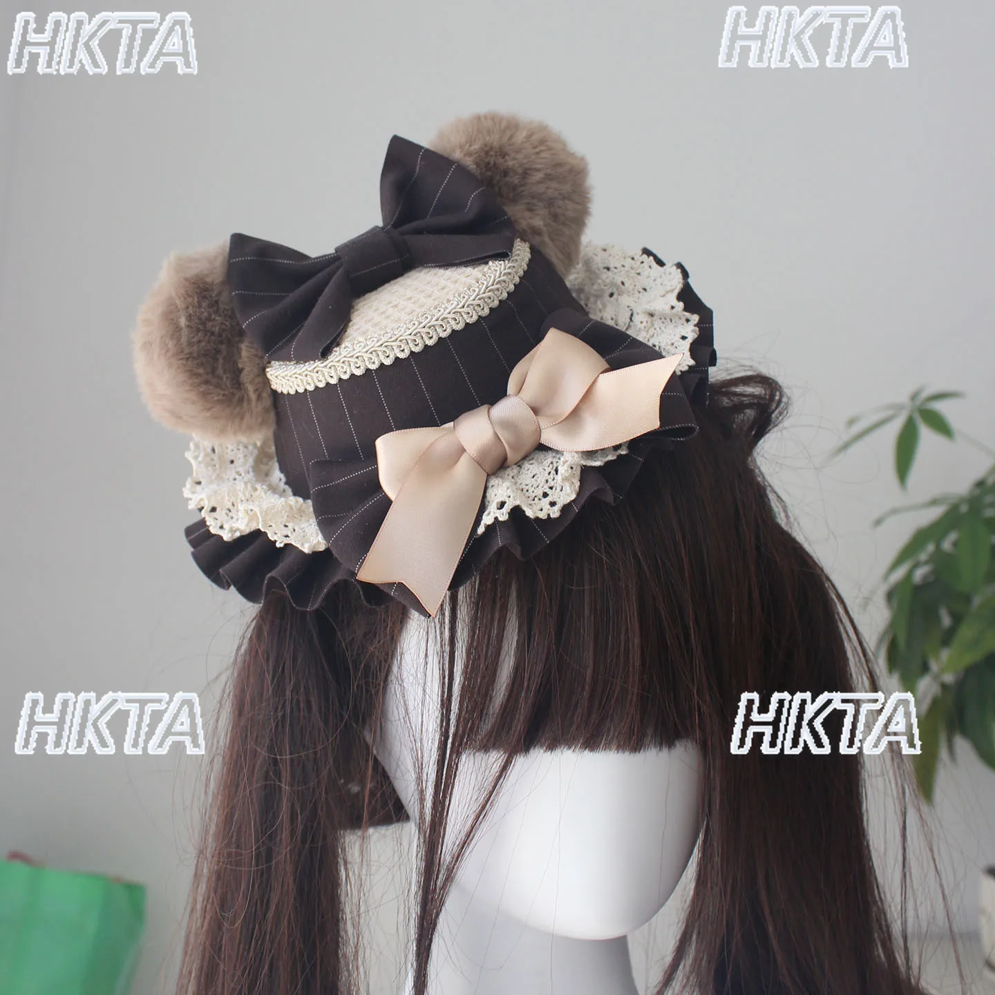 Japanese Kawaii Lolita Cake Topper Headgear Ladies 2026 Summer Sweet Cute Cartoon Lace Bow Hair Clip Apparel Accessories Women
