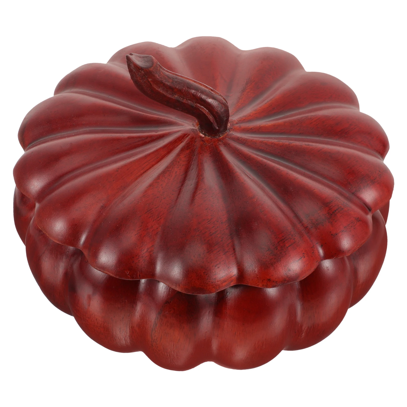 

Pumpkin-shaped Storage Jar Wood Sugar Holder Candy Sealed Tank Container Wooden Canister