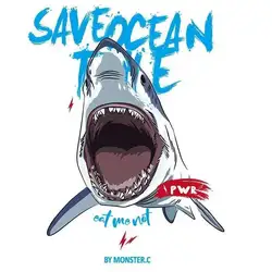 Fashion Animal Shark Heat Transfer Print Stripes For Men's T-shirt Iron On Patches DIY Decorative Solid Color Cotton Sweater