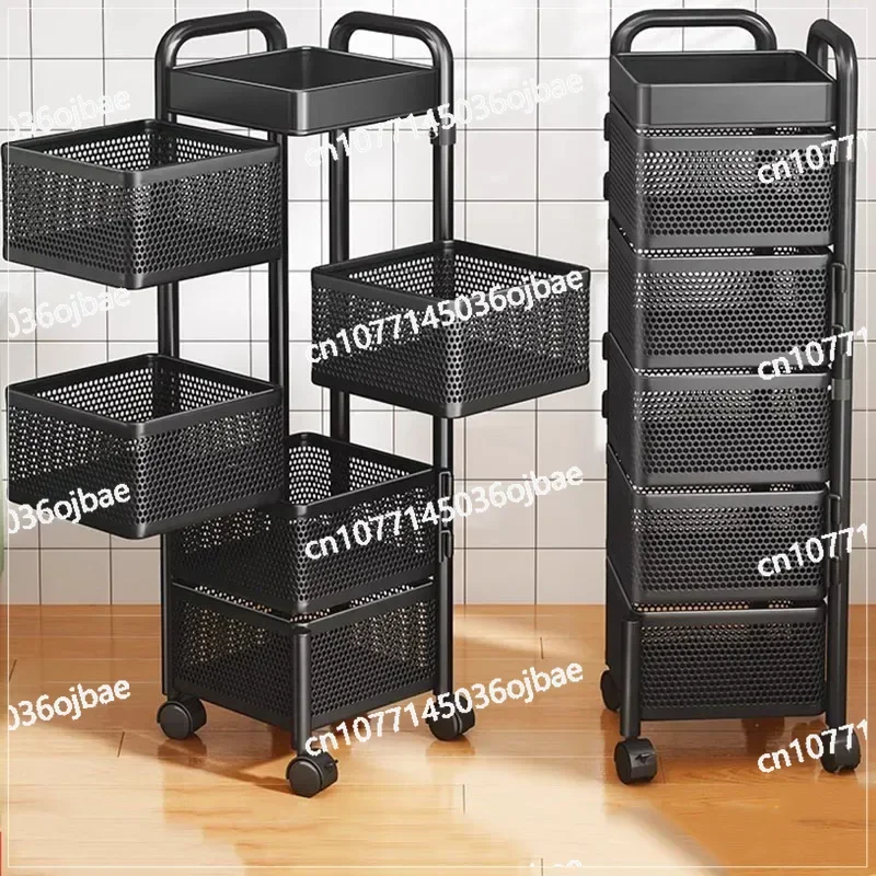 

Multi Functional Storage Carro De Cocina Restaurant Furniture Rotating Shelf Handcart Kitchen Ceiling Multi-layer Handcart