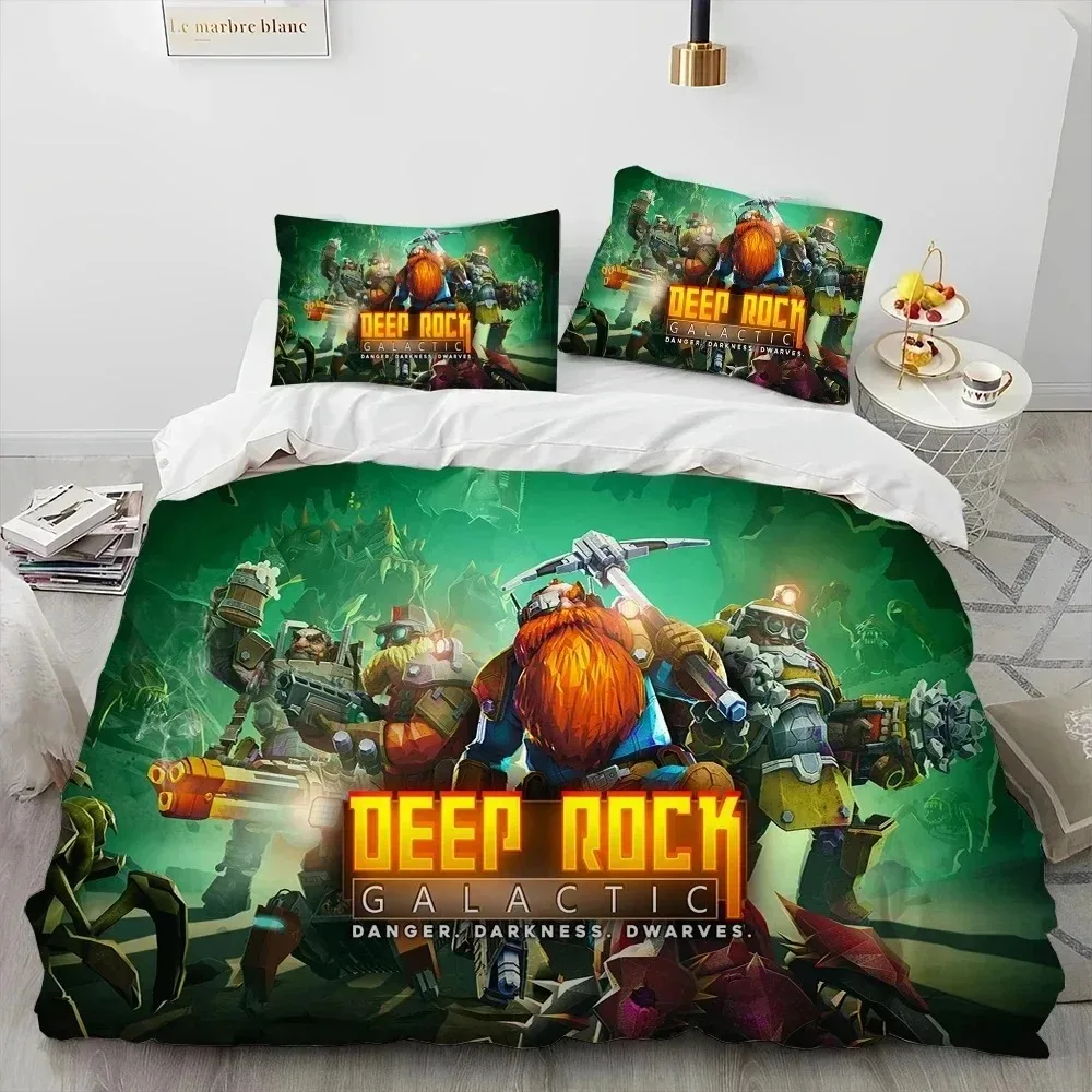 

3D Print Deep Rock Galactic Game DRG Bedding Set Duvet Cover Bed Set Quilt Cover Pillowcase Comforter king Queen Size Boys Adult