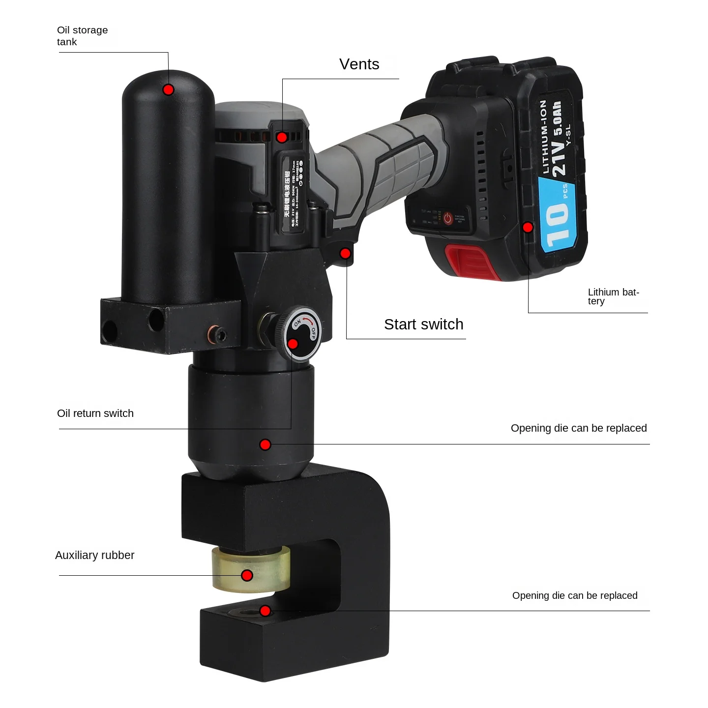 Charging Electric Hydraulic Punching Machine MZ-18 Portable Lithium Battery Angle Iron Plate Channel Steel High Strength Alloy