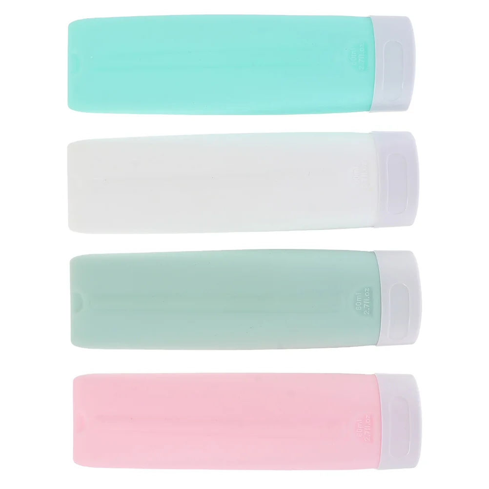 

4pcs Silicone Gel Bottles Leak proof Travel Shampoo Containers Empty Reusable Lotion Storage Bottle Liquid Dispenser