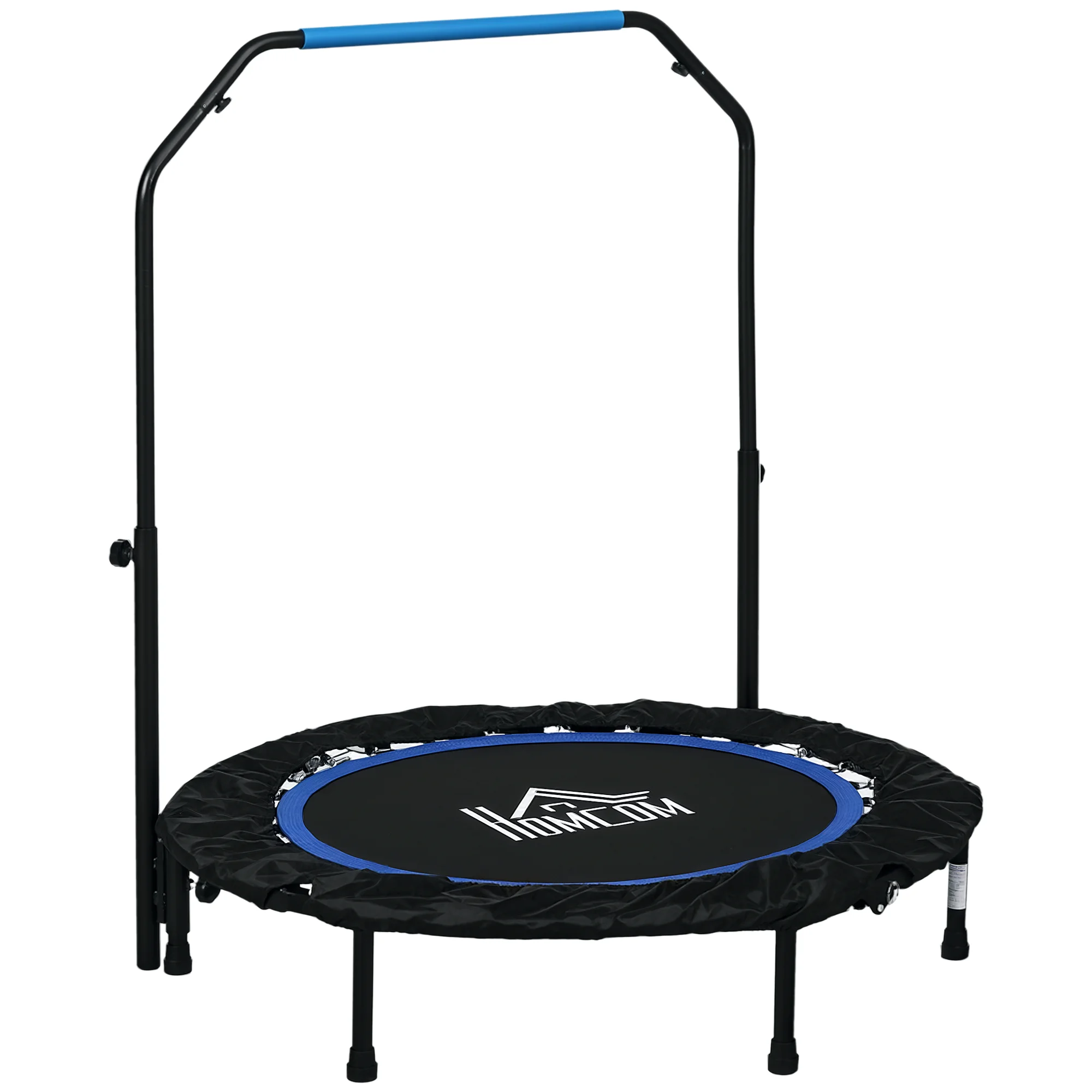 Homcom Opvouwbare Fitness Trampoline Ø102 cm met verstelbare handgreep Blauw