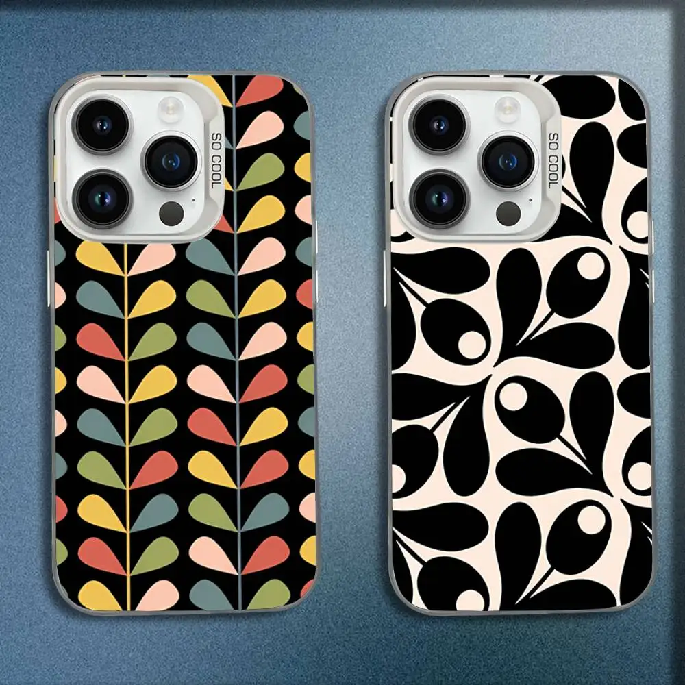 

Flower Multi Stem Orla Kiely Folio Phone Case For iPhone 16,15,14,13,12,11,Mini,Pro,E,MAX White Candy Matte Shockproof Cover