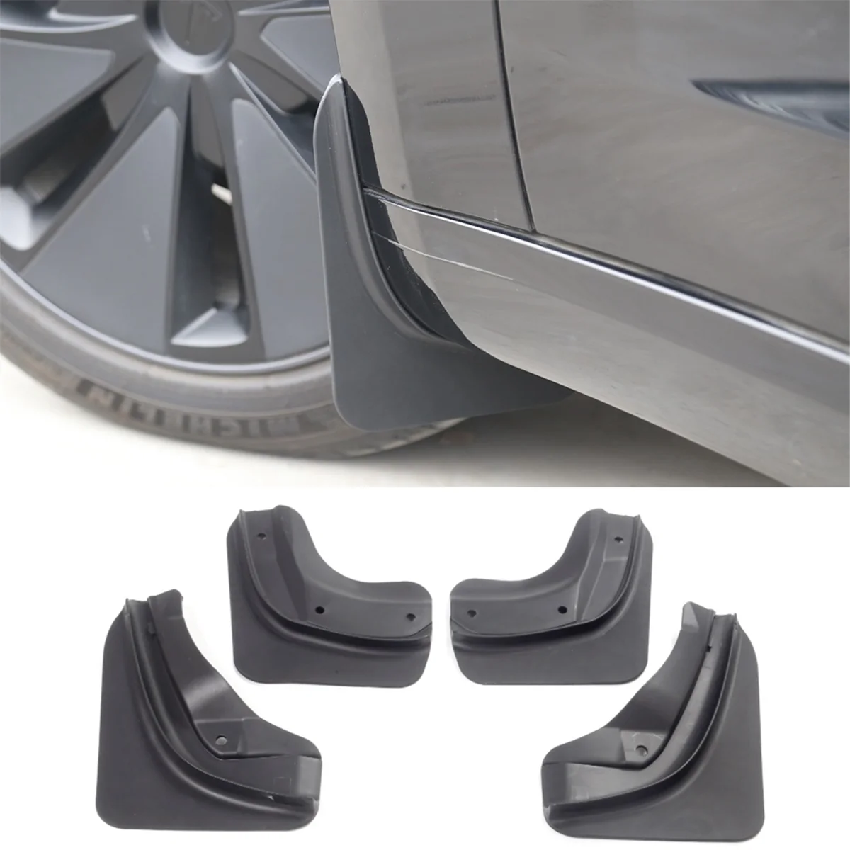 Upgrade Mud Flaps for Tesla Model 3 Highland 2024 Mudflaps Splash Guards TPE+PP Front Rear Fender Protector New