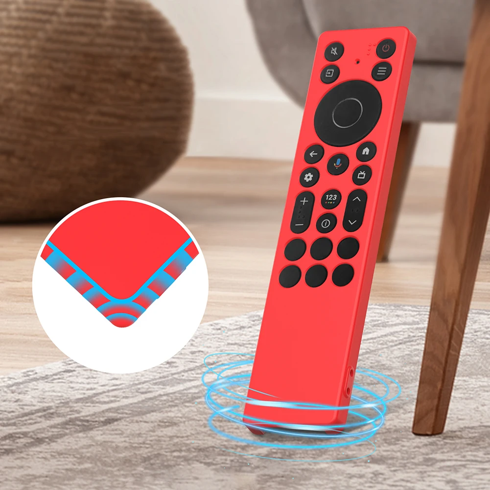 Capa de silicone com cordão, capa protetora antiderrapante e à prova de quedas para controle remoto de televisão TCL RC813A RC923A