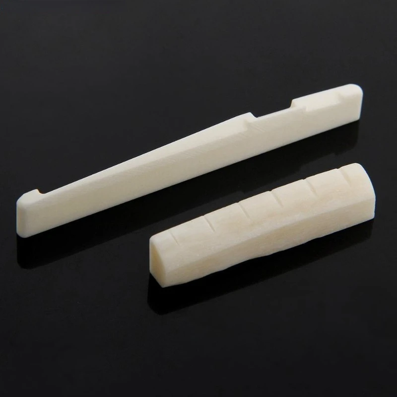 1 Set Bone Bridge Pins Nail Nut Saddle Part for Acoustic Folk Guitar