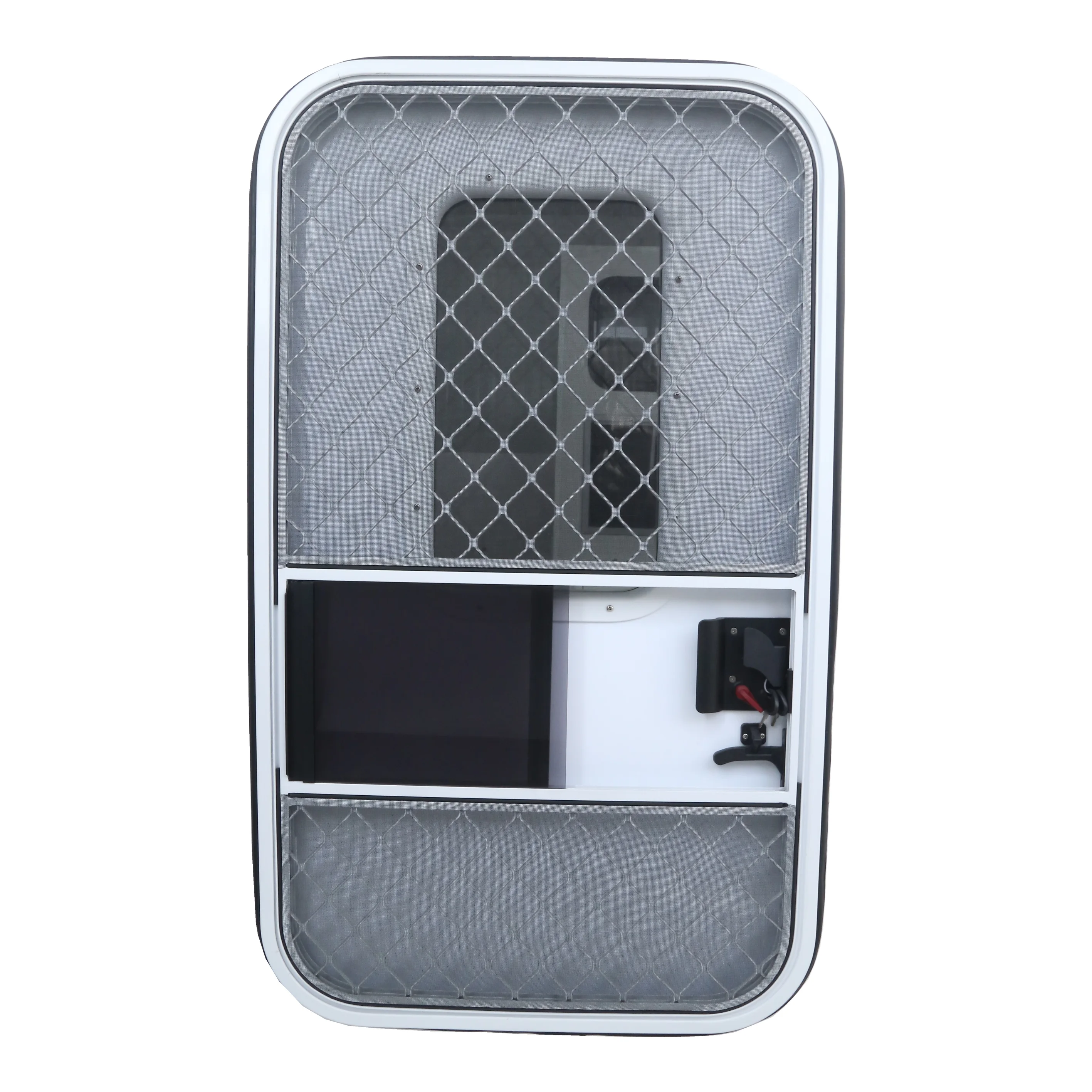 Teardrop Aluminum Alloy RV Entry Door with Lock for Motorhome Caravan Camper Van view 2
