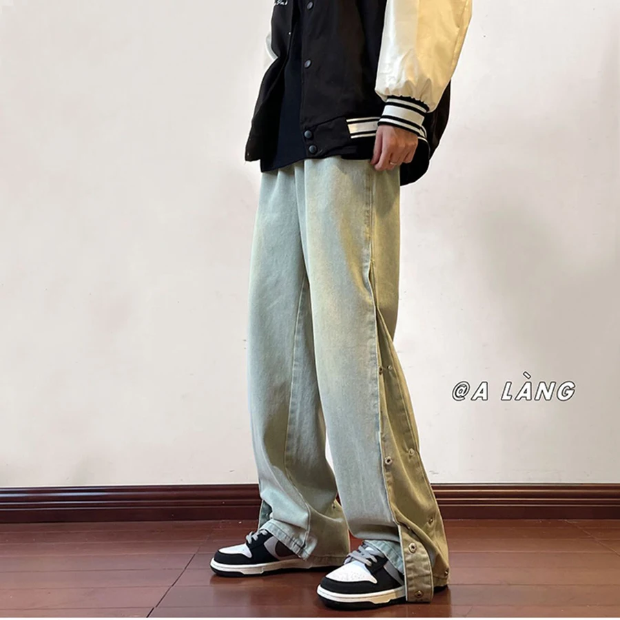 New Cargo Pants For Men Straight Jeans Fashion Hip Hop Youth Street Denim Pants Casual Business Y2k Vintage Style Black Jeans