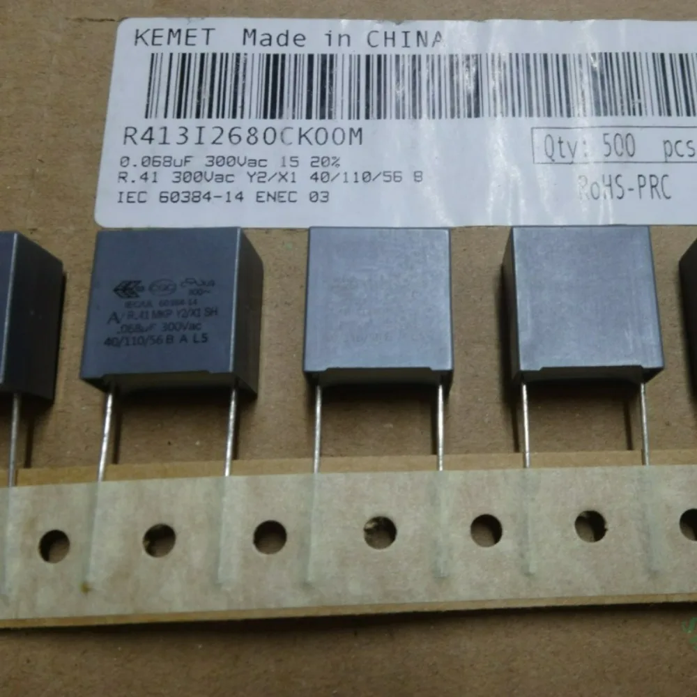 5pcs/lot AV R41 MKP 0.068uf 300VAC 68nf 683 M Brand New 15mm Film Capacitor (Height: 18mm) R413I2680CK00M