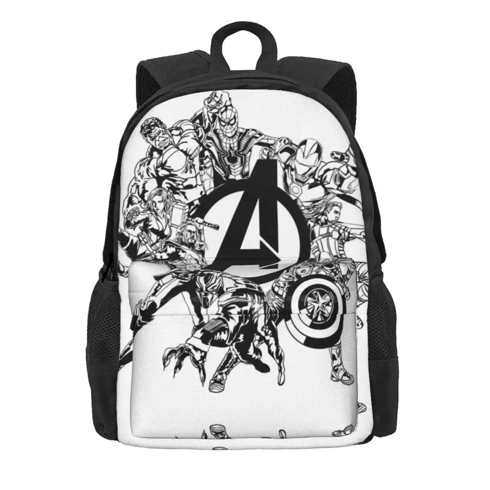 Assemble Hot Sale Schoolbag Backpack Fashion Bags Superhero Shield Agent Spider Iron Black Assemble