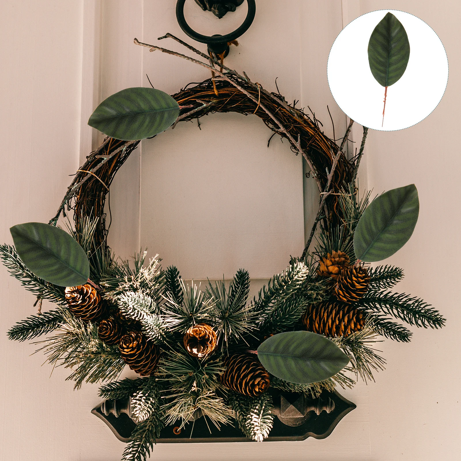 

30Pcs Artificial Magnolia Leaves Decorative Fake Leaves for Floral Arrangement Home Party Leaf Decor Fake Leaf