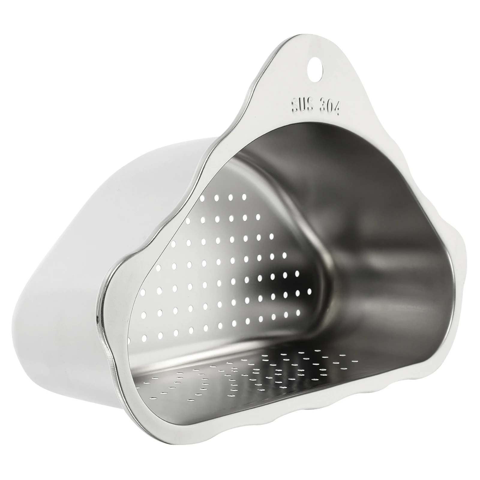 

Stainless Steel Drain Basket Triangle Sink Strainer Black 201 Material Kitchen Gadget Food Strainer Metal Filter Triangle Shape