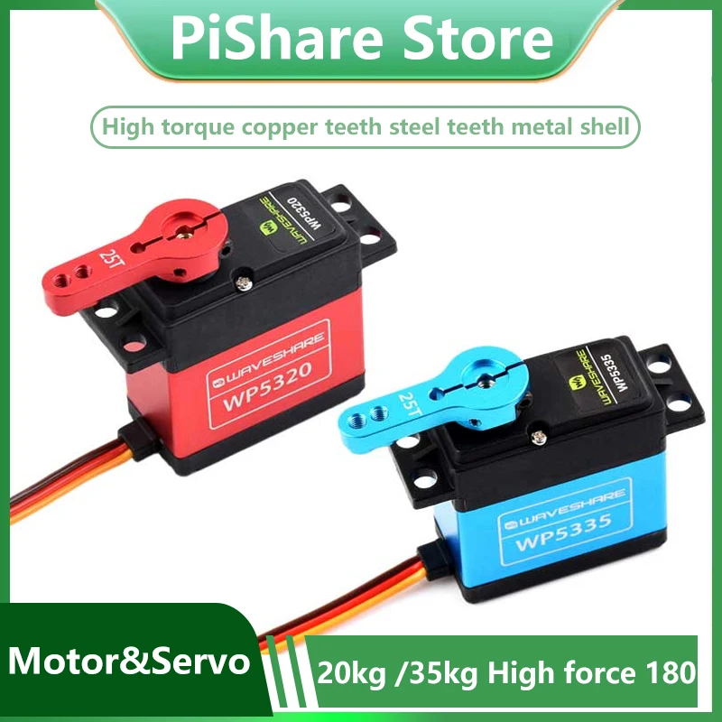 

Серводвигатель ШИМ WP5320 WP5335 35/20 кг.см с высоким крутящим моментом 180 ° Двойные шарикоподшипники с цифровым сервоприводом ШИМ