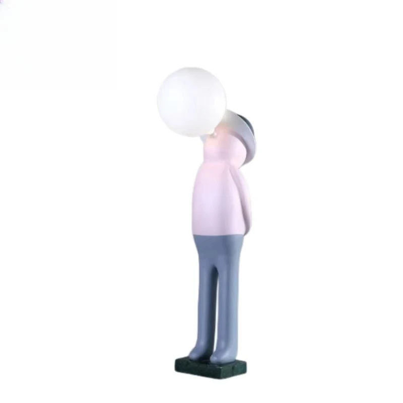 Marble ball statue lamp shopping mall exhibition hall art blowing bubble floor lamp villa sculpture lighting physical beauty