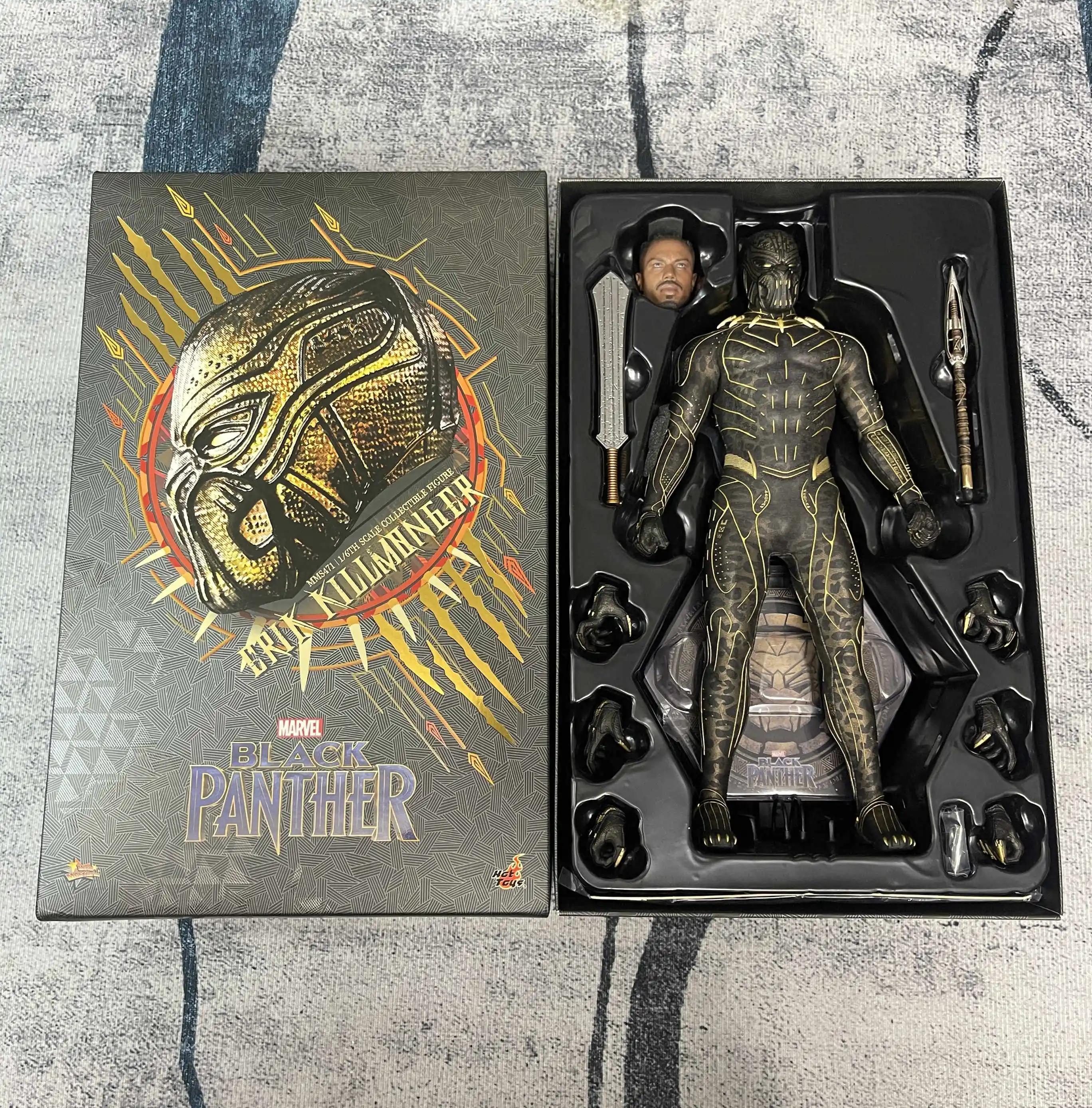 In Stock HOTTOYS HT MMS471 Black Panther Killmonger Money Leopard Eric Action Figure Model Toys